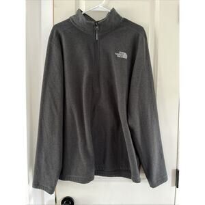 The North Face Fleece Sweatshirt Gray 1/4 Zip Midweight Long Sleeve Size X-Large